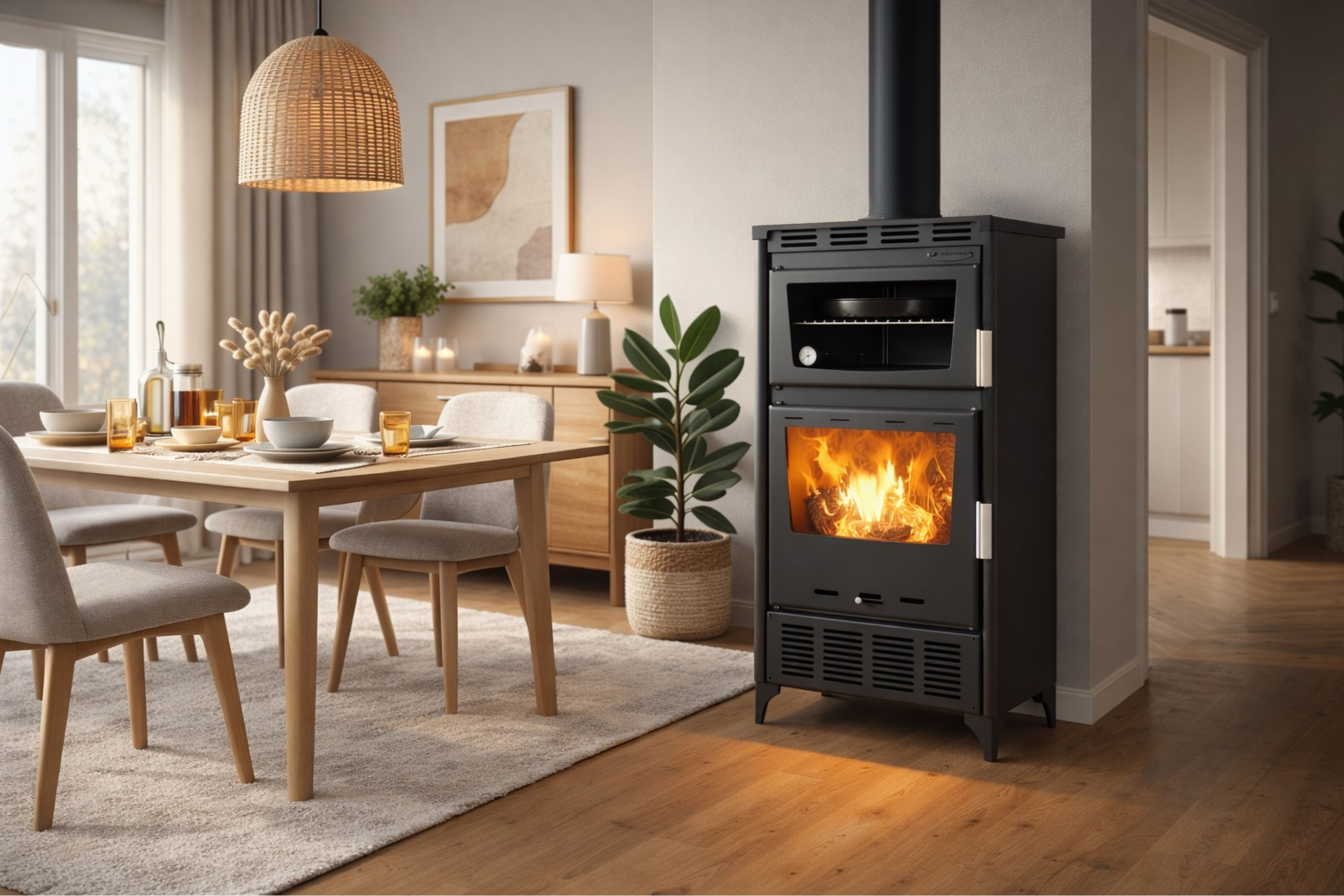 Τζάκι με ξύλα και φούρνο